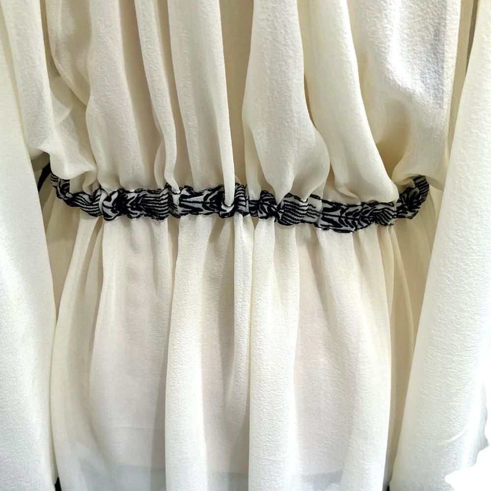 JEAN PAUL GAULTIER SILK CREAM & BLACK EMBROIDERED INSPIRED BY UKRAINE DRESS - Picture 11 of 16